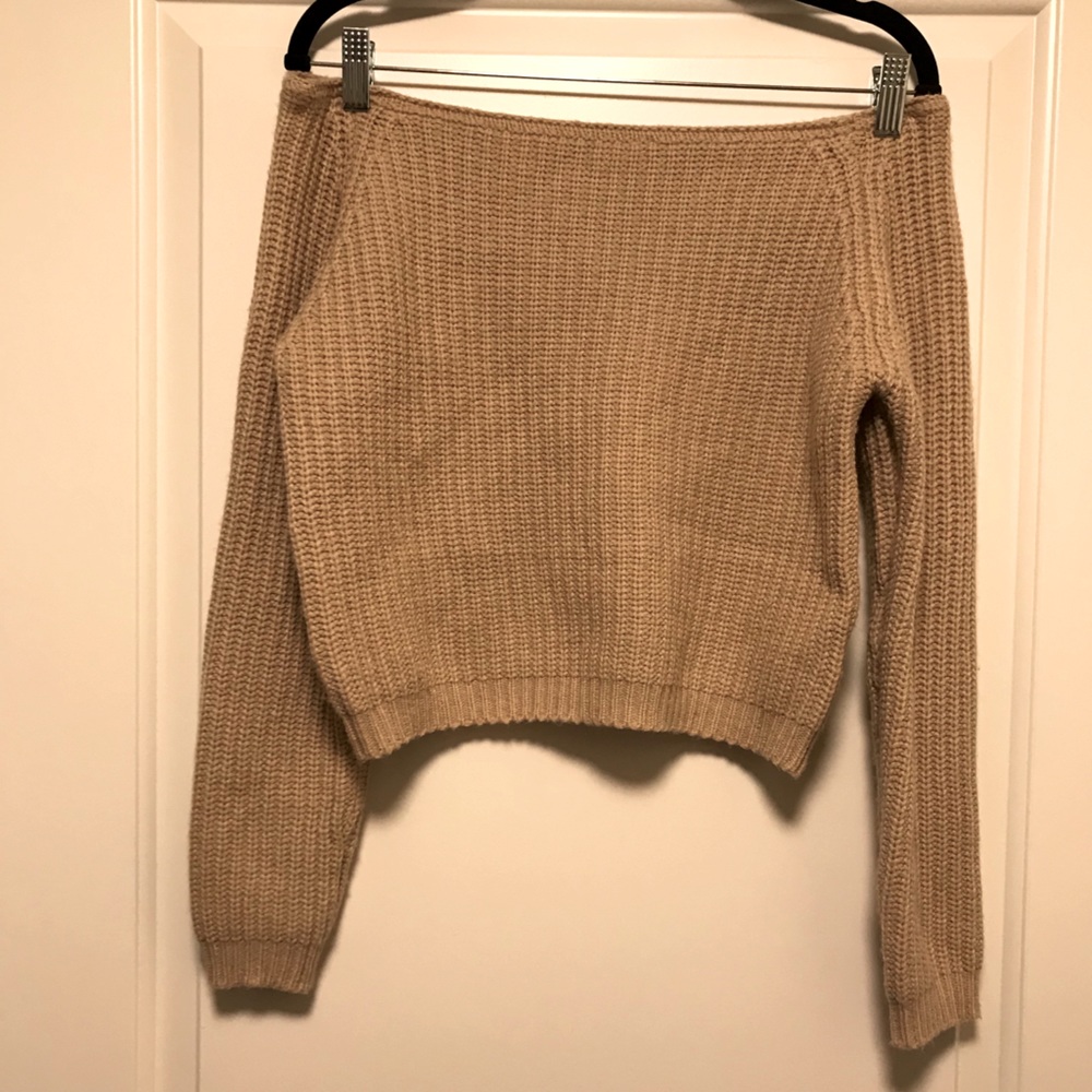 FashionNova Off-Shoulder Crop Sweater